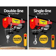 Electric hoist with double rope and different capacities in the Giantz 1200w Electric Hoist Winch images