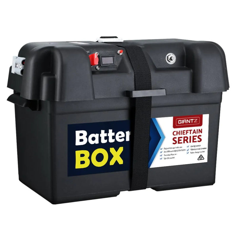 GIANTZ 12V Deep Cycle AGM Portable Camping Battery Box | Large - Battery Accessories