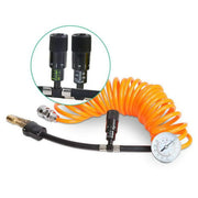 Portable air compressor with dual cylinders and pressure gauge for Giantz 12V Portable 4x4