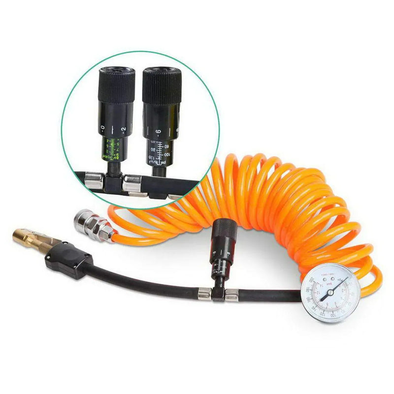 Portable air compressor with dual cylinders and pressure gauge for Giantz 12V Portable 4x4