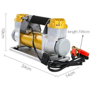 Giantz 540W 12V 4x4 air compressor kit with yellow and silver components and power cable