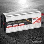 Power inverter with 1500W capacity and silver casing, Giantz 1500W Puresine Wave DC-AC