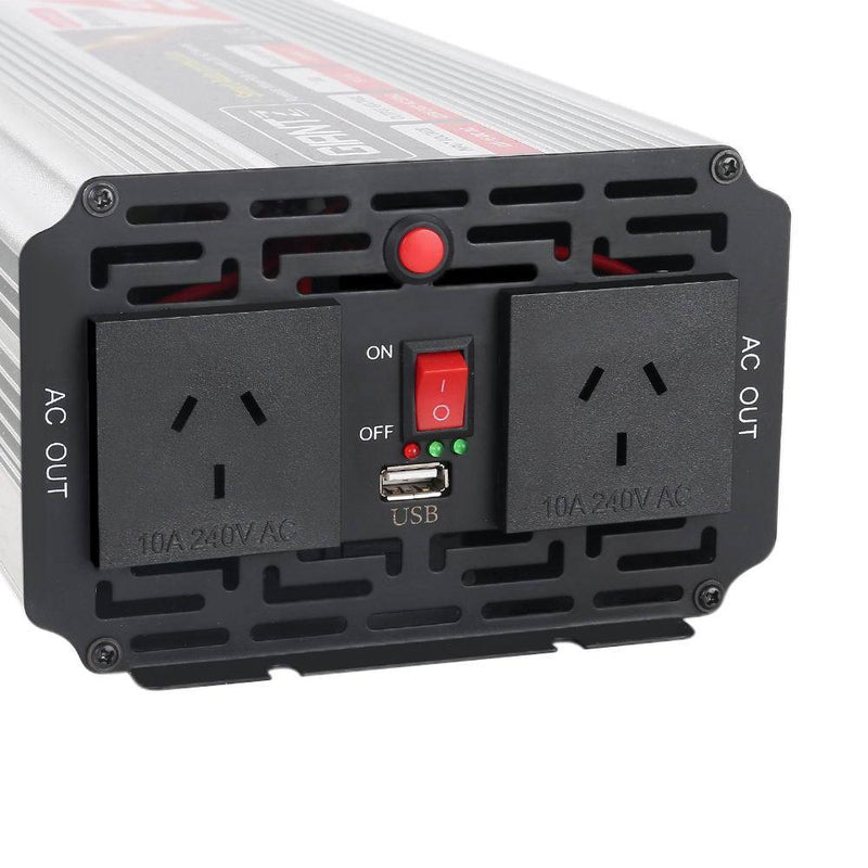 Giantz 2000W Puresine Wave DC-AC Power Inverter with AC outlets USB ports and on/off switch