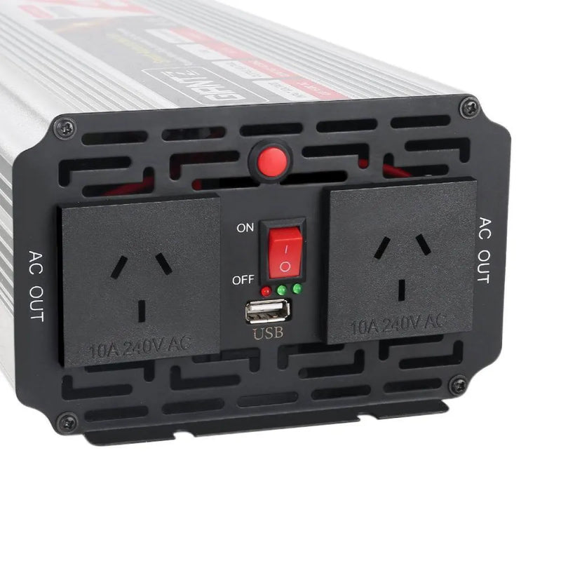 Giantz 2000W Puresine Wave DC-AC Power Inverter with AC outlets USB ports and on/off switch