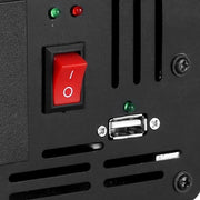 Red power switch on Giantz 3000W Puresine Wave DC-AC Power Inverter panel with indicator lights