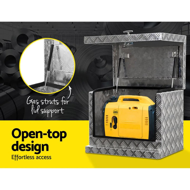 Giantz Aluminium Ute Generator Toolbox | 62cm x 40cm x 50cm - Storage