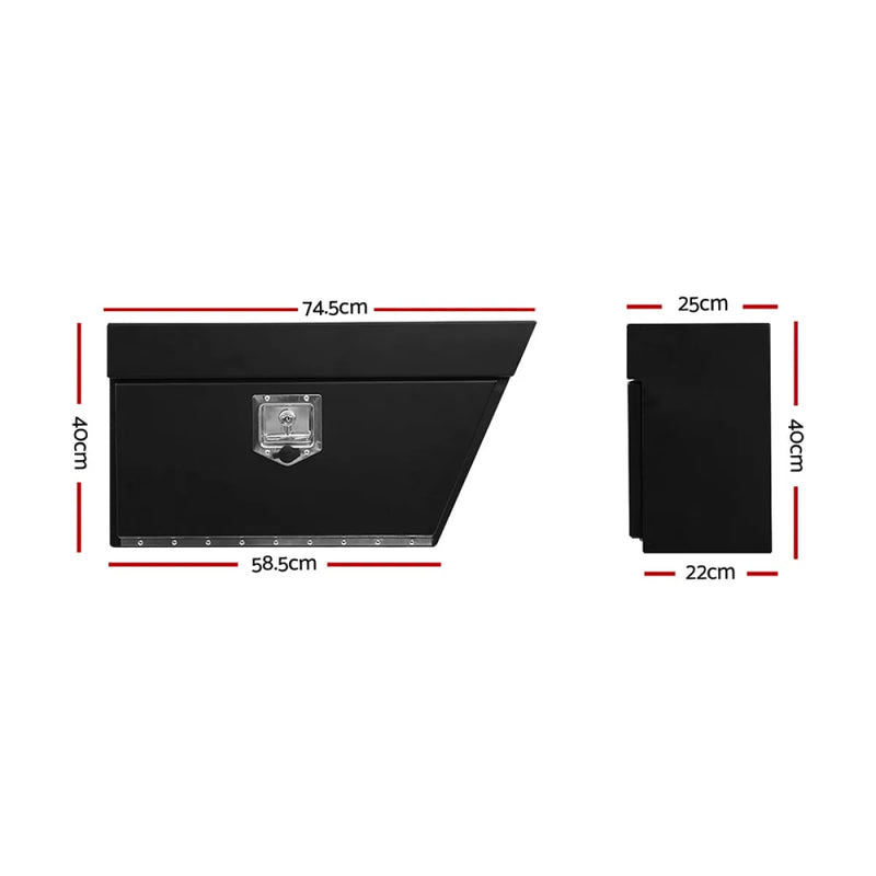 Giantz Steel Black Undertray Tool Box with Dimensions