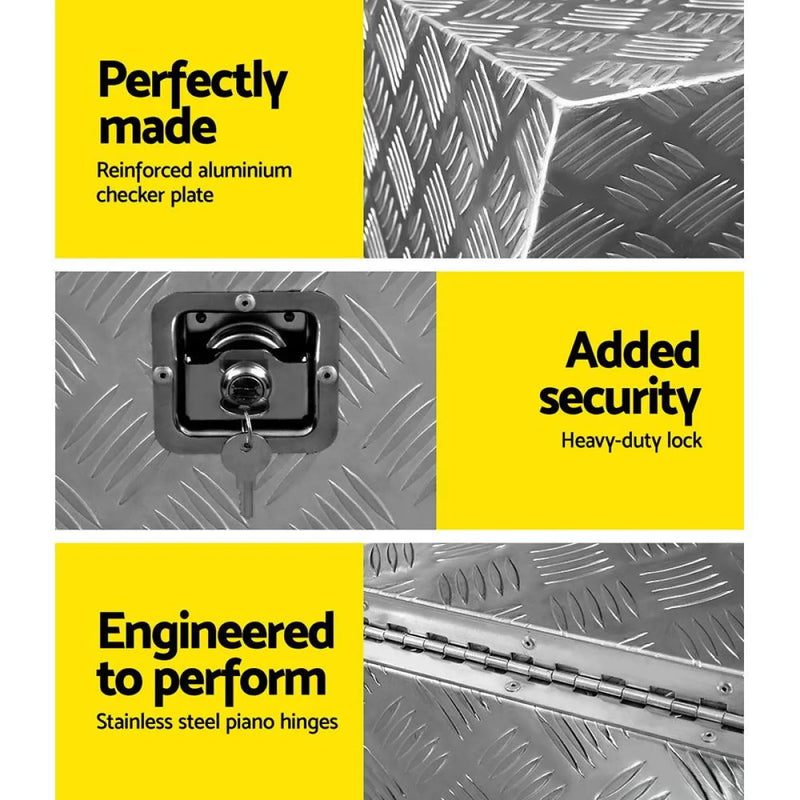 Giantz Pair of Under Tray Aluminium Tool Box | Underbody Toolbox - Storage