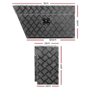 Giantz Pair of Under Tray Aluminium Tool Box | Underbody Toolbox - Storage