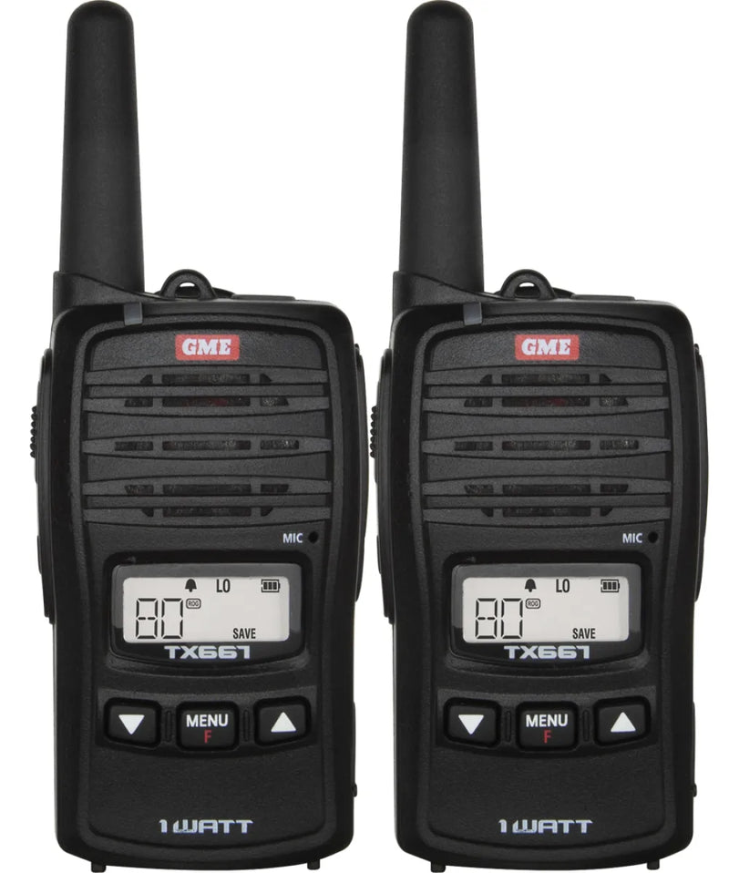 GME 1 Watt UHF CB Handheld Radio - Twin Pack | TX667TP - Handheld Radio