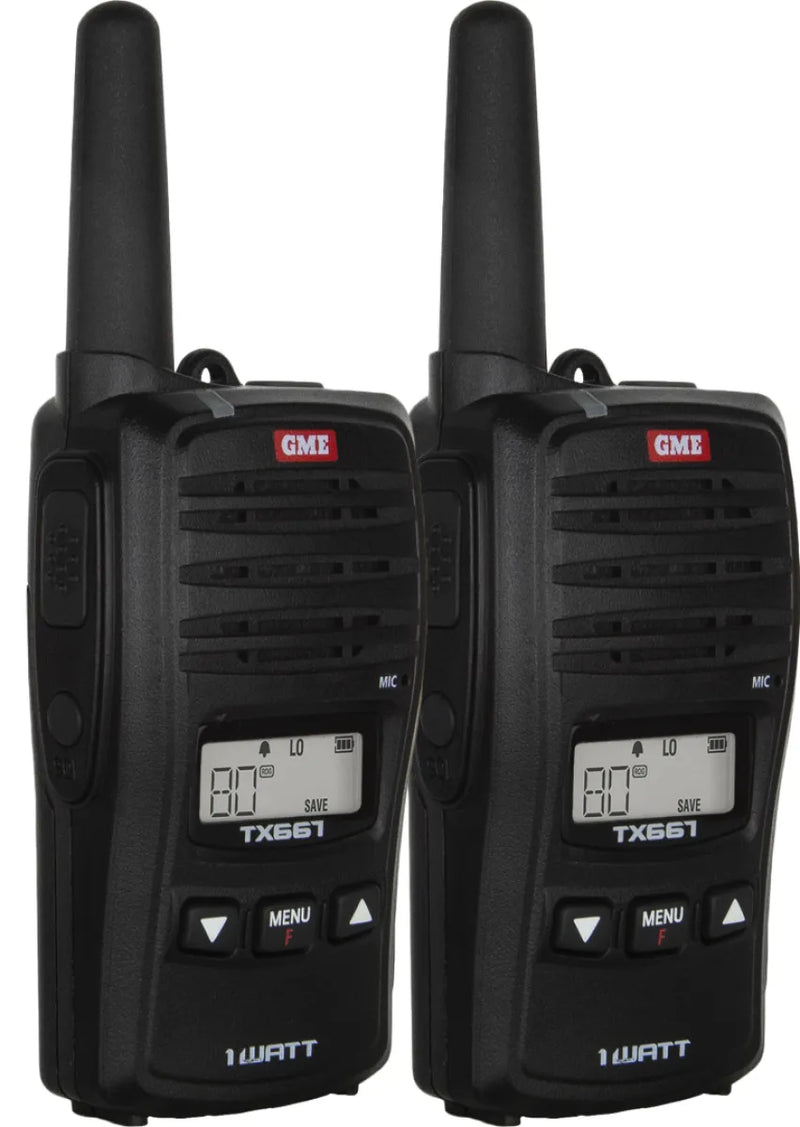 GME 1 Watt UHF CB Handheld Radio - Twin Pack | TX667TP - Handheld Radio