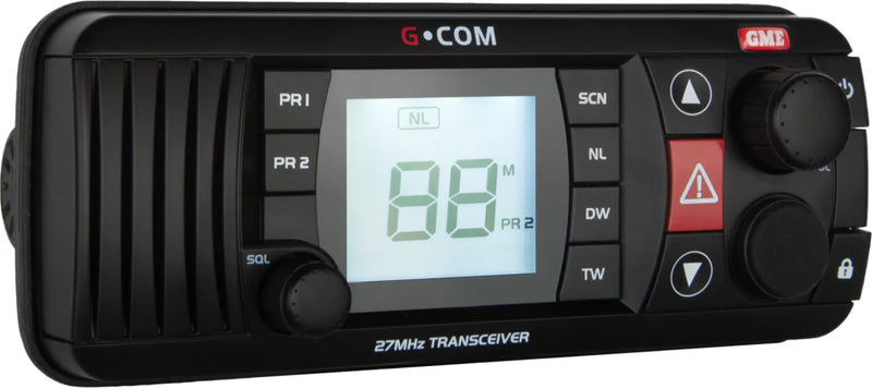 GME 27MHz Fixed Mount Marine Radio | Black - Fixed Mount Marine Radio