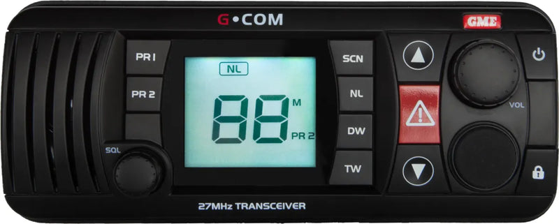 GME 27MHz Fixed Mount Marine Radio | Black - Fixed Mount Marine Radio