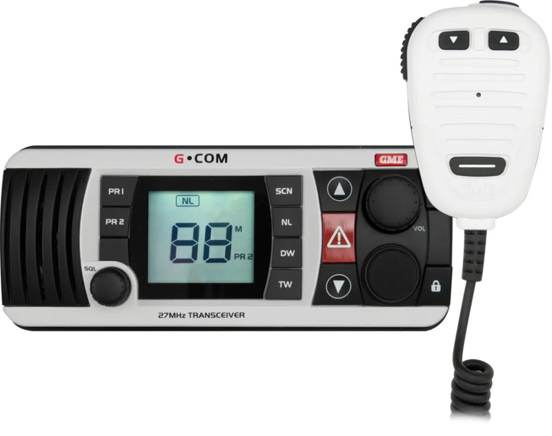 GME 27MHz Fixed Mount Marine Radio - White - Fixed Mount Marine Radio