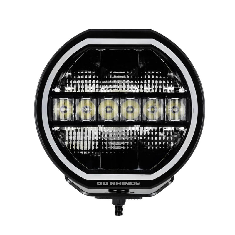 Go Rhino Xplor Blackout Series Maxline Hi/Low LED Round Light | 7’’ or 9’’