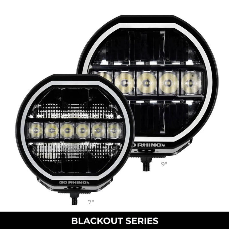 Go Rhino Xplor Blackout Series Maxline Hi/Low LED Round Light | 7’’ or 9’’