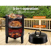Grillz 3-In-1 BBQ Charcoal Smoker