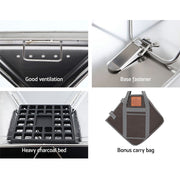 Portable stainless steel Grillz Portable camping fire pit and BBQ with multiple features