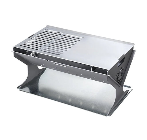 Portable stainless steel grill for camping and outdoor gatherings