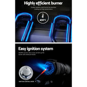 Grillz Portable Gas BBQ Grill 2 Burners