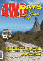 Book cover for Hema 4WD Days on the South Coast of Western Australia featuring a coastal landscape