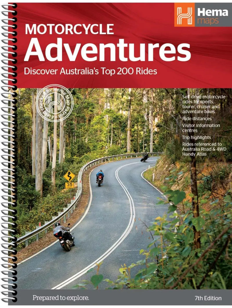 Hema Australia Motorcycle Atlas with 200 Top Rides Travel Book (7th Edition)