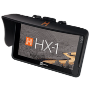 Hema HX Navigator GPS Sun Visor with portable device displaying HX-1 and landscape