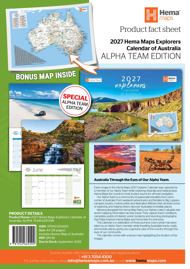 Hema Maps Explorers Calendar of Australia | 2027