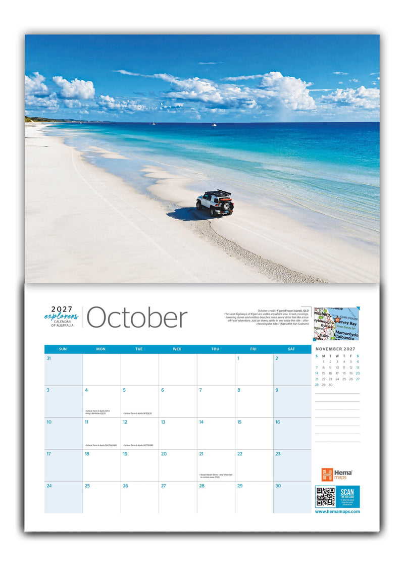 Hema Maps Explorers Calendar of Australia | 2027