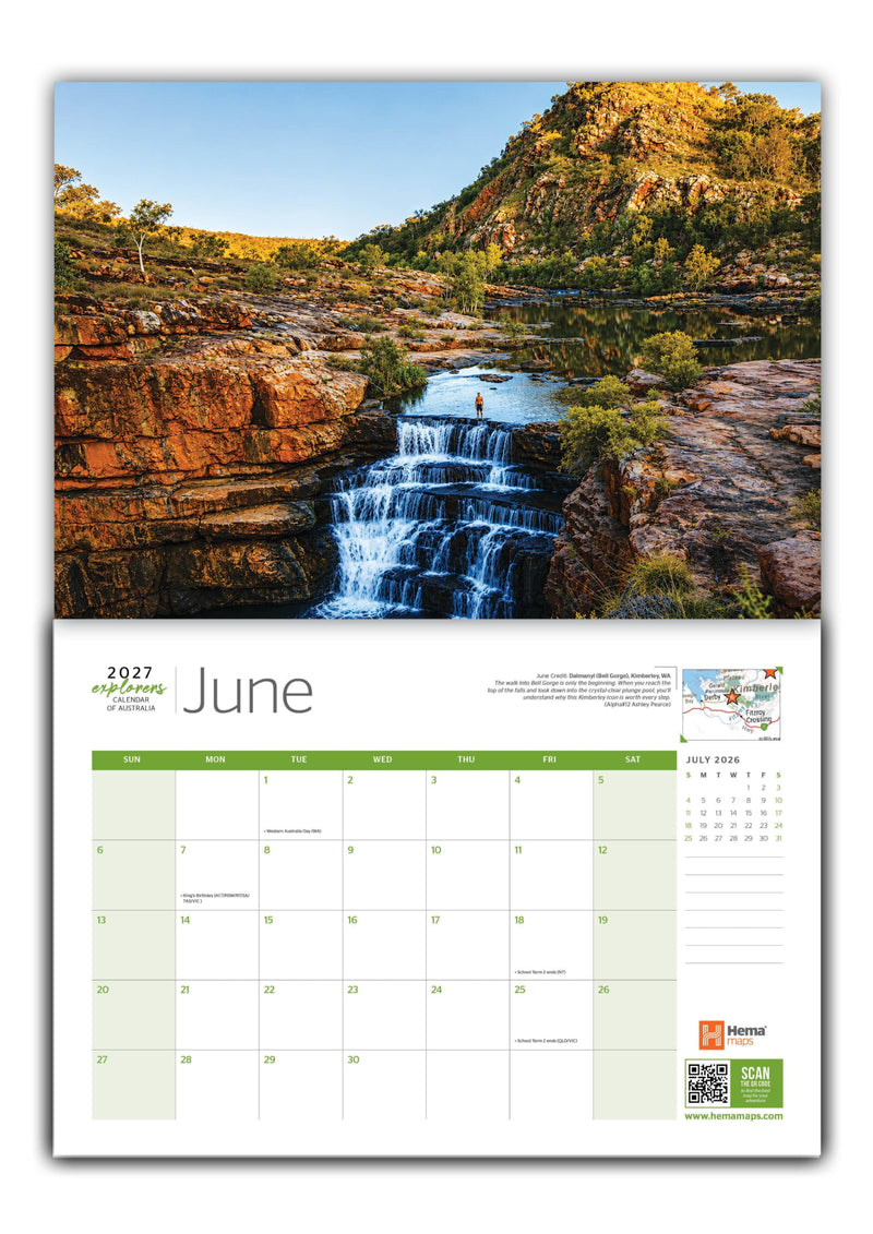 Hema Maps Explorers Calendar of Australia | 2027