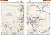 Road map of the western United States featuring desert tracks and major cities