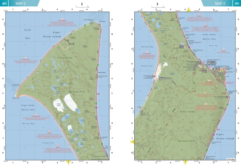 Map of Cocos (Keeling) Islands in Hema Brisbane Islands Atlas for Fraser Island exploration