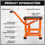 Horusdy 220Lbs Motorbike Jack Lift Crank Lift Manual Repair Clean Hoist Table