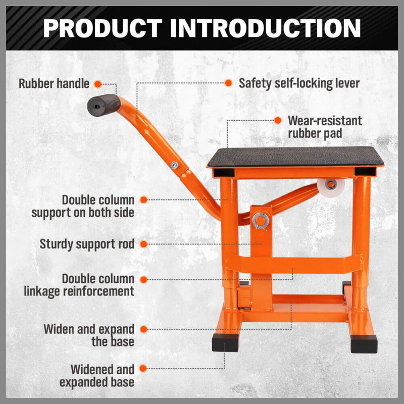 Horusdy 220Lbs Motorbike Jack Lift Crank Lift Manual Repair Clean Hoist Table