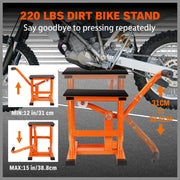 Horusdy 220Lbs Motorbike Jack Lift Crank Lift Manual Repair Clean Hoist Table