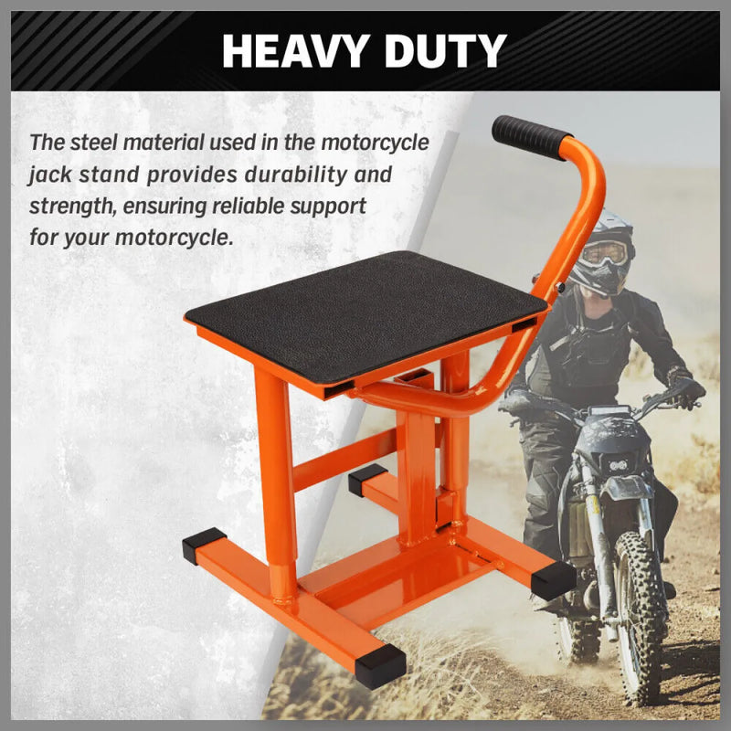 Horusdy 220Lbs Motorbike Jack Lift Crank Lift Manual Repair Clean Hoist Table