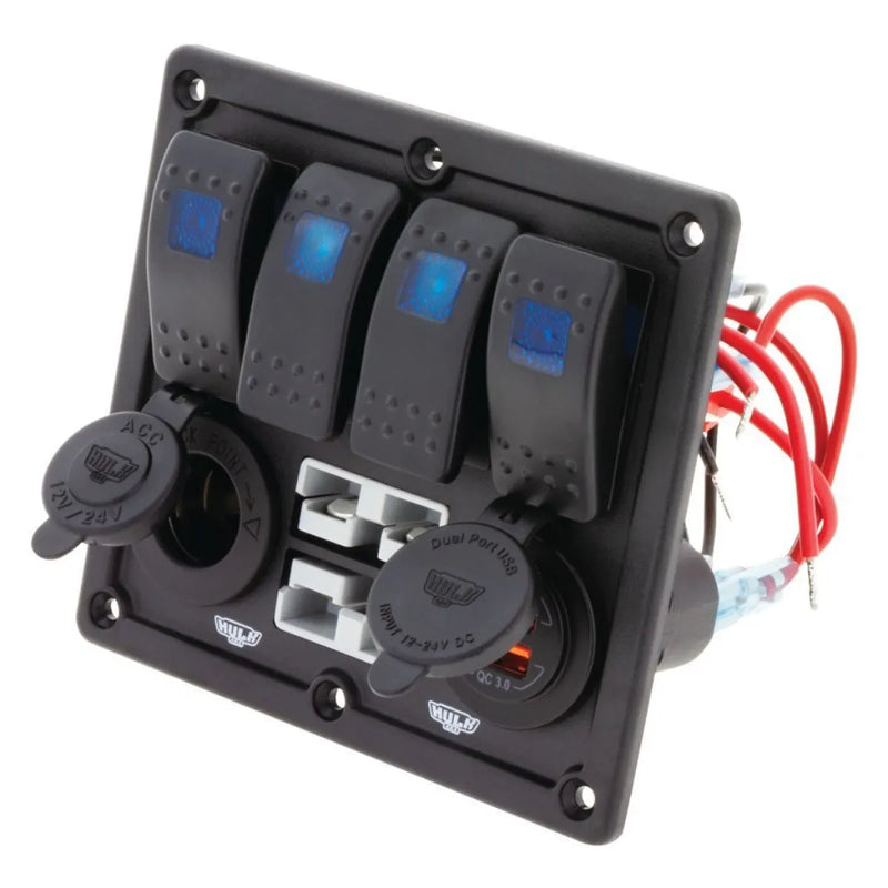 HULK 4X4 4-Way Switch Panel with 50A Plugs Accessory Power Socket | Dual USB