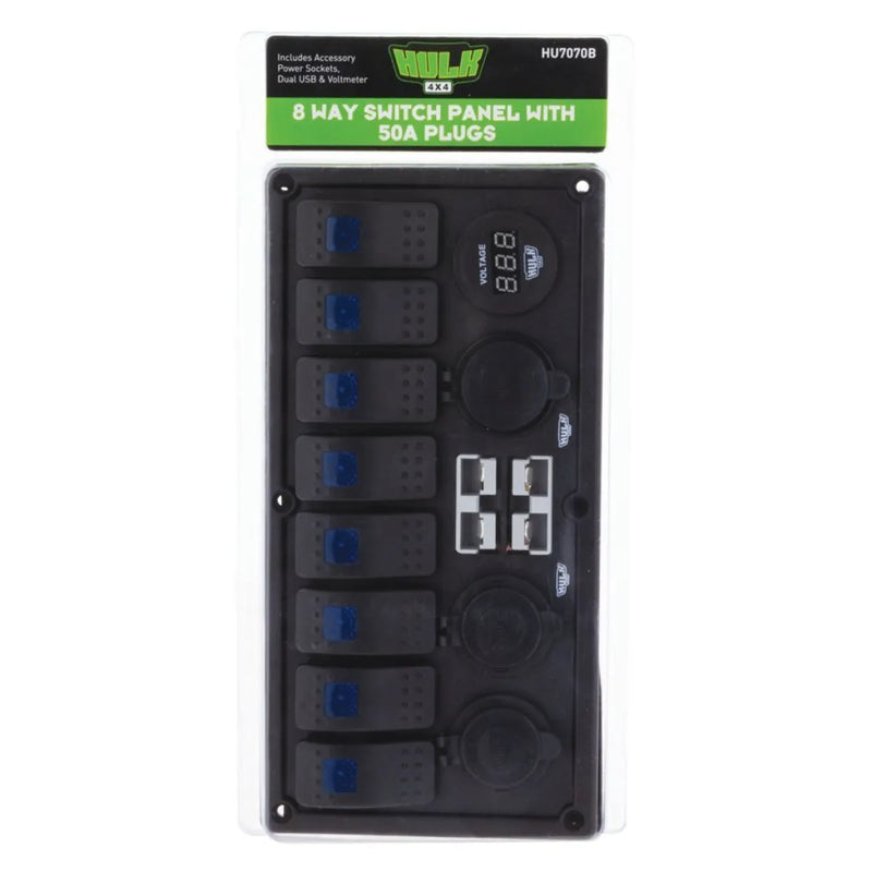 HULK 4X4 8-Way Switch Panel | Dual Accessory Power Sockets
