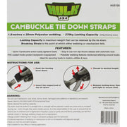 Hulk Cambuckle Tiedown Straps | Pack of 2 - Tie Down Straps