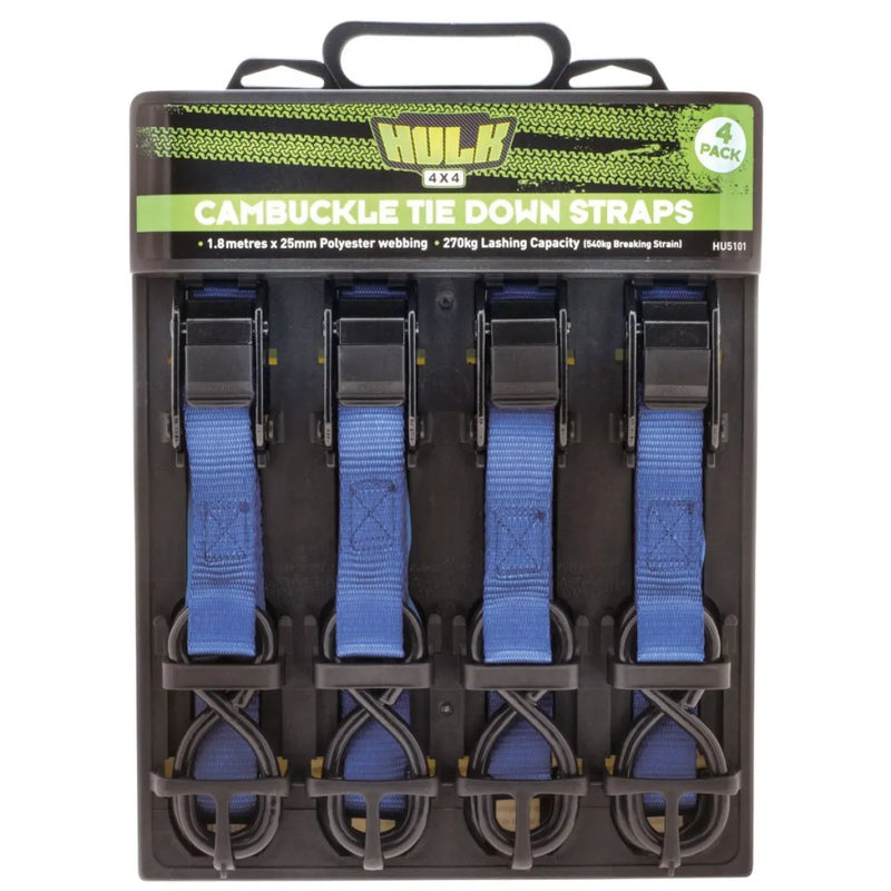 Hulk Cambuckle Tiedown Straps | Pack of 4 - Tie Down Straps