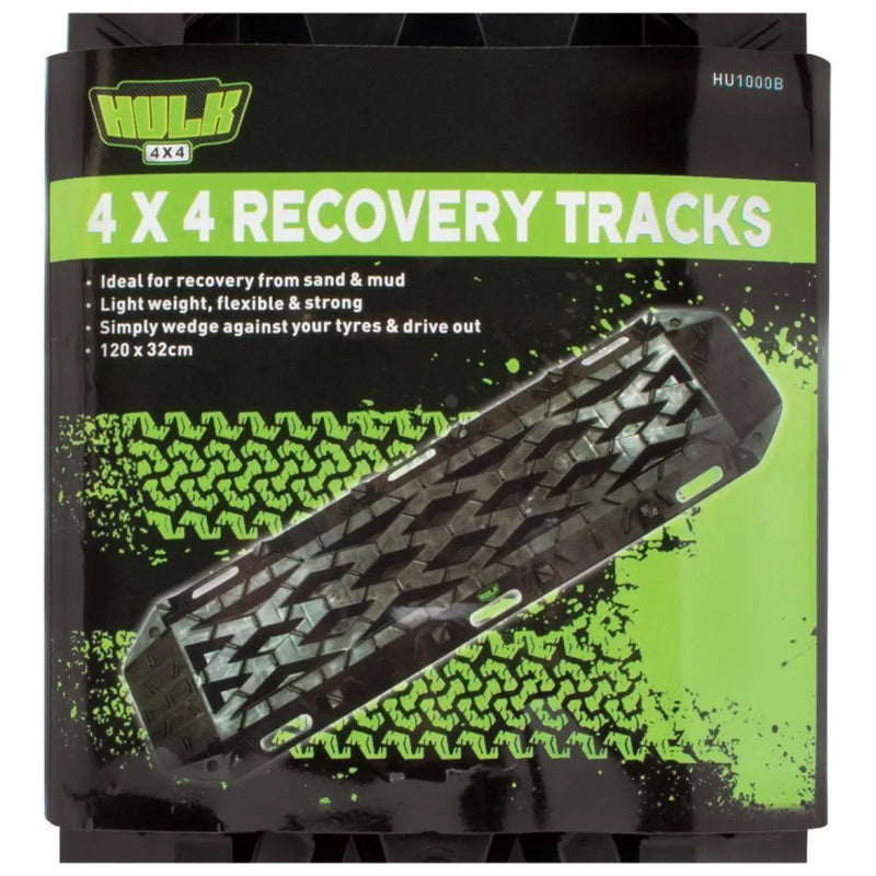 Hulk Nylon Recovery Tracks | 2-Piece | Black/Green