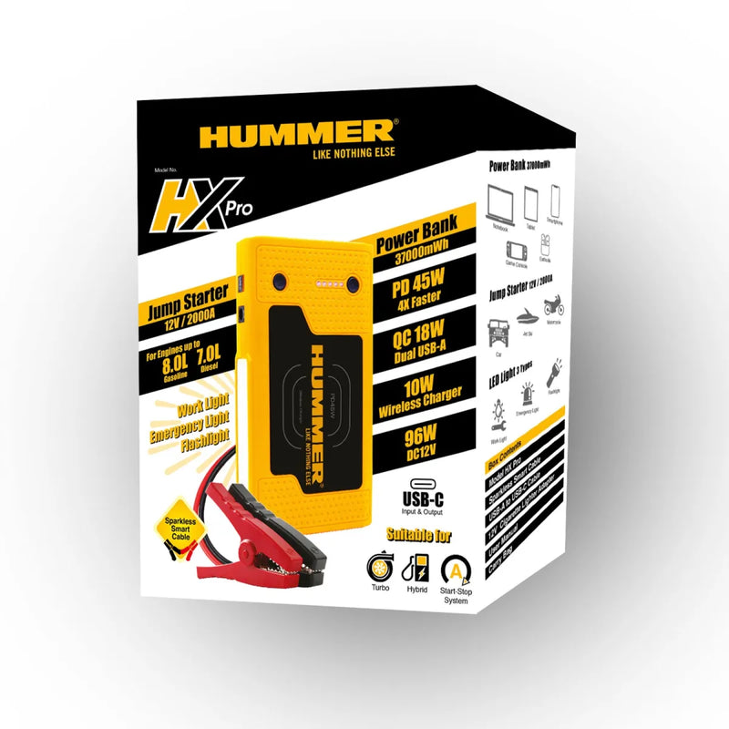 Hummer 2000A Vehicle Jump Starter and 37000mWh Powerbank