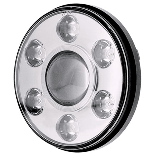 Ignite 7 Round LED Headlight | High/Low/DRL | Chrome Fascia - Headlight