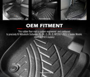 Custom-designed rubber car floor mats for Mitsubishi Outlander MY 2007-2021