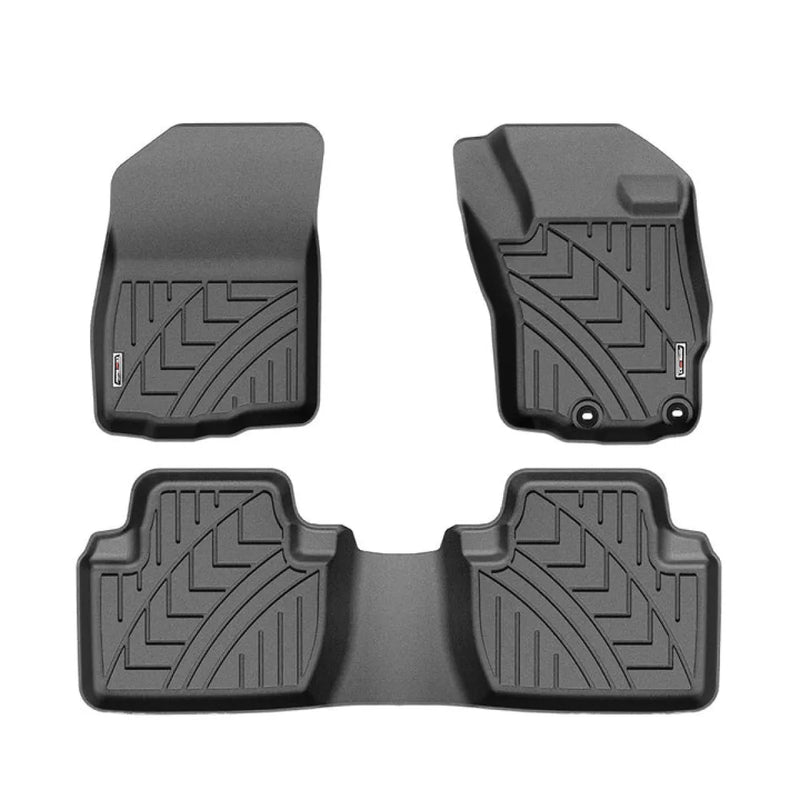 Custom-fit Kiwi Master 3D Car Floor Mats with textured chevron pattern for Mitsubishi Outlander