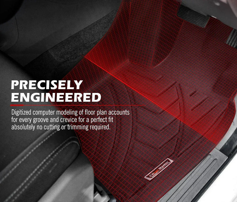 Red car floor mat with precision-engineered design for Mitsubishi Pajero Sport windshield