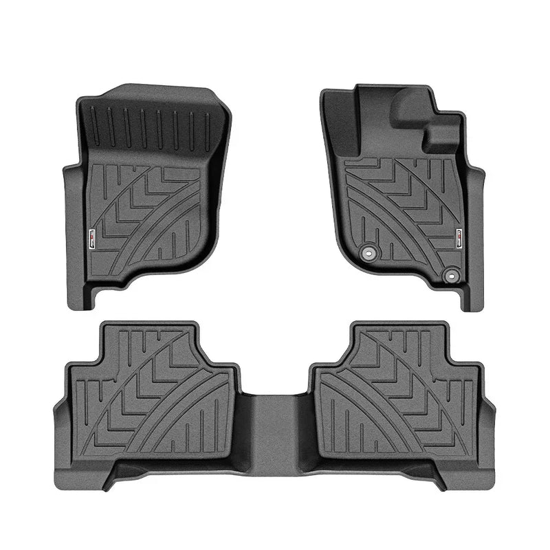 Custom-fit black rubber floor mats for Mitsubishi Pajero Sport 2015-2023 car floor mats