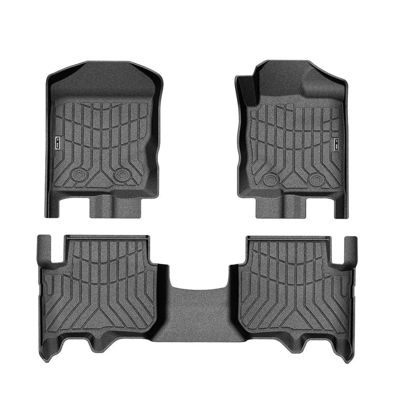 Custom-fit Ford Everest car floor mats with raised edges and textured surfaces