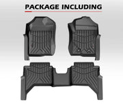 Set of Kiwi Master 3D TPE car floor mats with raised edges and textured surfaces