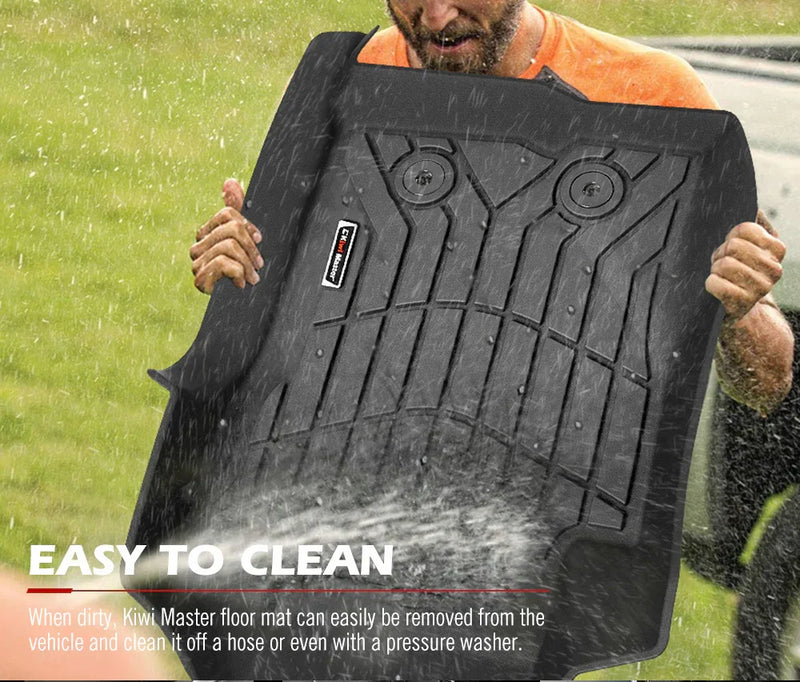 Black Kiwi Master car floor mats for Ford Ranger Next Gen 2023+ with textured surfaces